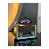 m memita everton rt-301 mini LED Işıklı Nostalji Radyo Bluetooth Güneş Panelli Taşınabilir Şarjlı Hoparlör