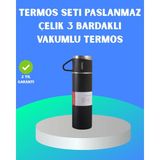 M Merc Giyim 304 Çelik Termos Seti | 2 Bardaklı, 500 Ml, Uzun Süre Isı Koruma - Çok Renkli