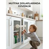 M Merc Giyim Çocuk Güvenlik Dolap ve Çekmece Kilidi Güçlü Yapışkanlı Emniyet Kilidi - Çok Renkli