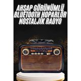 M Merc Giyim Nostaljik Görünümlü Ahşap Radyo Tf Sd USB Girişli LED Fener Işıklı - Çok Renkli