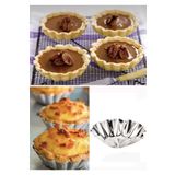 M Mimoza Park 6 Adet - Mini Tart Kalıbı Çiçek Model / Kek Kalıbı/ Metal Paslanmaz / Mutfak