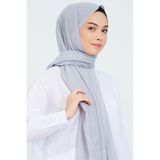 m moon scarf Premium Bambu Kraş Şal “ Gümüş Gri “