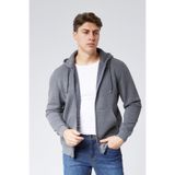 M MOONCOVER Mooncover Erkek Fermuarlı Kapşonlu Cepli Sweatshirt – Koyu Gri