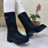 M.p 1397 Siyah Fermuarlı Kaymaz Kürklü 33Cm Kadın Çizme