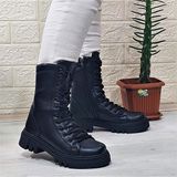 M.P 1416 Siyah Cilt İçi Sıcak Astar 25cm Bayan Postal Bot