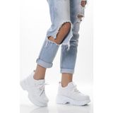 M.P. Mp 251-305ZN Beyaz Kalın Taban Kadın Sneaker Spor Ayakkabı