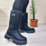 M.p One 3145 Siyah Ici Kurklu Fermuarli 29Cm Kiz Cocuk Cizme