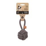 M-Pets Çekmeli Örgü Top 8 cm Gri Köpek Oyuncağı