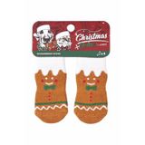 M-Pets Christmas Clothes Gingerbread Socks 4'lü Kaymaz Tabanlı Kedi ve Köpek Çorabı