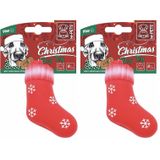 M-PETS CHRISTMAS RED STOCKING KÖPEK OYUNCAĞI 13CM (2 paketi)