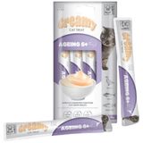 M-Pets Creamy Fonksiyonel Ageing 6+ Ördekli Ton Balıklı ve Somonlu 4x15 gr Krema Kedi Ödülü