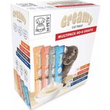 M-PETS Creamy Kedi Kreması, Kedi Ödül Maması Mix 48li - Yengeç, Somon, Morina ve Biftek, Ton ve Karides