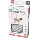 M-Pets Dişi Köpekler Için Yıkanabilir Külot 2li M - Beyaz - Gri