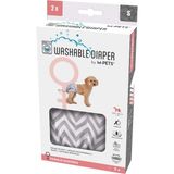 M-Pets Dişi Köpekler Için Yıkanabilir Külot 2li S - Gri - Beyaz