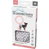 M-Pets Dişi Köpekler Için Yıkanabilir Külot 2li Xs - Beyaz - Gri
