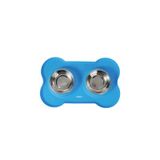 M-Pets Duet Silikon Mat 400 ml Mavi Kedi ve Köpek Mama ve Su Kabı