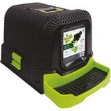 M-Pets Eco Rattan Kapalı Kedi Tuvaleti Siyah Yeşil 69X42X41 cm - 69 x 42 x 41 cm