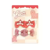 M-Pets Glam Fiyonklu 4'lü Kırmızı Kedi ve Köpekler İçin Toka