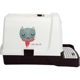 M-Pets Kapalı Kedi Tuvaleti Kedi Aşkı Desenli 69 x 42 x 41 cm