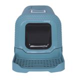 M-PETS SUEZ RATTAN KAPALI KEDİ TUVALETİ BLUE 69X42X41CM