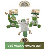 M-Pets Terra Eco Ella Puppy (İnek)-Pip Puppy (Sincap)-Po Puppy (Tembel Hayvan) Köpek Oyuncağı 3'lü Set