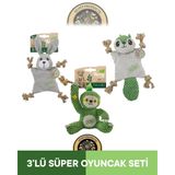 M-Pets Terra Eco Pip Puppy (Sincap)-Köpek Oyuncağı (Tembel Hayvan)-Lulu Puppy (Tavşan) Köpek Oyuncağı 3'lü Set