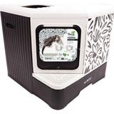 M-Pets Terra Forma Eco Desenli 50x52x48 cm Siyah Kapalı Kedi Tuvaleti