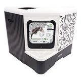 M-Pets Terra Forma Eco Desenli Çekmeceli Kapalı Kedi Tuvaleti Siyah