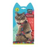 M-PETS Urban Style Jazz Stripes Kedi Göğüs Tasması Set