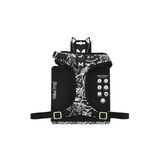 M-Pets Urban Style Siyah/Beyaz Easy Fit Köpek Göğüs Tasması (L)