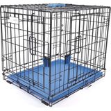 M-Pets Voyager Katlanır Metal Köpek Kafesi 2 Kapılı Mavi 106X71X76CM