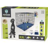 M-Pets Voyager Katlanır Metal Köpek Kafesi 2 Kapılı Mavi 122x76x84Cm