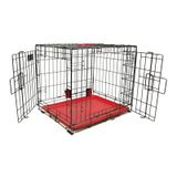 M-PETS VOYAGER KÖPEK KAFESİ 2 KAPILI (M) KIRMIZI 76X48X53CM