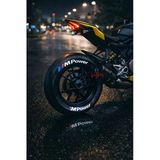 M Power Motosiklet Ve Otomobil Araç 3D Oto Lastik Yazısı 4 Adet Sticker Arma Seti
