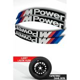 M Power Motosiklet Ve Otomobil Araç 3D Oto Lastik Yazısı Sticker Arma 4 Adet