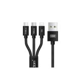 m.tk moveteck 3in1 USB to Type-C / Lightning / Micro Hızlı Şarj Kablosu PD Data Kablosu Veri Kablosu Nylon 1.2M