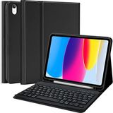 M.TK Moveteck Apple İpad 11.Nesil A16 2025/10. Nesil Uyumlu Tablet Klavyeli Kılıf Kablosuz Bluetooth Özellikli Manyetik Standlı Kapak A3354 A3355 A3356 - İpad 10. Nesil 10.9 2022 - Siyah