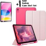M.TK Moveteck Apple iPad (A16) 11 Nesil 11 Inç 2025, iPad 10 Nesil 10,9 Inç 2022 Uyumlu Tablet Kılıfı Akıllı Smart Uyku Modlu Katlanabilir Arkası Pink - iPad 11.Nesil, 10.Nesil - Renkli