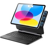 M.TK Moveteck Apple Ipad Air 11 Inç 2024/2025/2026 M2 M3 M4 Çip Magic Klavye Keyboard Touchpad Q Akıllı Işıklı Klavyeli Kılıf - Siyah - İpad Air 11 M2/M3/M4