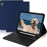 M.TK Moveteck Apple Ipad Air 4 ve 5 Nesil 10.9 Inç Tablet Klavyeli Kılıf Bluetoot Özellikli Kalem Bölmeli Standlı Manyetik Klavye - İpad Air 4 - Lacivert