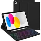 M.TK Moveteck Apple Ipad Air 4 ve 5 Nesil 10.9 Inç Tablet Klavyeli Kılıf Bluetoot Özellikli Kalem Bölmeli Standlı Manyetik Klavye - İpad Air 4 - Siyah