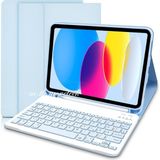 M.tk moveteck Apple iPad Air 4 ve 5 Nesil 10.9 Inç Uyumlu Tablet Klavyeli Kılıf - İpad Air 4 ve 5 Nesil 10.9 inç - Açık Mavi