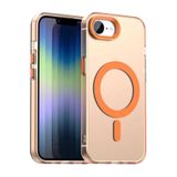 m.tk moveteck Apple iPhone 16E ile Uyumlu Kılıf, Kamera Çıkıntılı, Mat, MagSafe Özellikli, Renkli Kenarları, Premium Sert Kapak, Turuncu