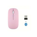 m.tk moveteck Bluetooth ve USB 2.4G Kablosuz Mouse, Pembe, Tablet Telefon Laptop Windows Uyumlu