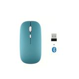 m.tk moveteck Bluetooth ve USB 2.4G Kablosuz Mouse, Petrol Mavi, Tablet Telefon Laptop Windows Uyumlu