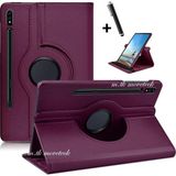 M.TK Moveteck Case Logic Samsung Galaxy S9 Plus 12.4 Inç SM-X810 Tablet Kılıfı 360 Dönebilen Stand Tam Koruma Akıllı Kapak + Dokunmatik Kalem - Mor