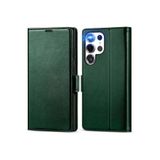 M.TK moveteck Galaxy S25 Ultra Kılıf 360 Tam Kaplar Deri Dokulu Kapaklı Cüzdan Standlı Kartvizitli Kopçalı Kapak, Koyu Yeşil, Tek Ebat, TrendS-s25ultra-yeşil