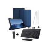 m.tk moveteck Galaxy Tab A11 Plus/A9 Plus 11 Inç Uyumlu Flip Kılıf + Bluetoothlu Klavye Mause + Dokunmatik Stylus Kalem 5'Li Set