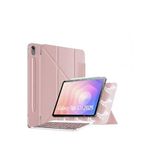 m.tk moveteck Galaxy Tab S11 11 inç ile Uyumlu Tablet Kılıfı, Manyetik Klavyeli, Akıllı Kapak, Rose