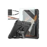 m.tk moveteck Galaxy Tab S8/S9/S10 Ultra 14.6 ile Uyumlu Tablet Kılıfı, Tam Koruma Zırh Tank, Askılı, Ekran Koruyuculu, Siyah